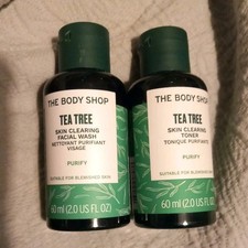 The Body Shop Purify Tea Tree Skin Clearing Toner and Facial Wash 2 x 60ml NEW