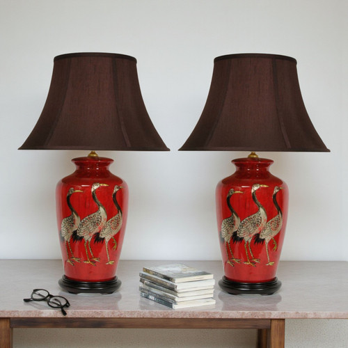 Pair chinese table lamps - table,
