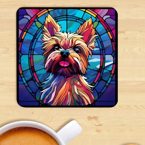 Pet dog coaster stained glass - pet,