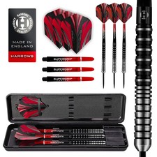 Harrows Darts Set - Predator 90% Tungsten 23g - 26g - Ultra Grip, Shafts & Case