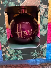 HARRODS 2024  CHRISTMAS  BAUBLE PLUM/PURPLE/RED NEW UNOPENED