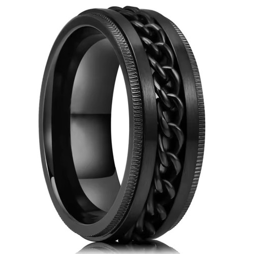 Mens black 8mm anxiety - mens,