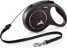 Flexi New Classic Cord Black Retractable Dog Lead Medium 20Kg - 8M (26Ft)