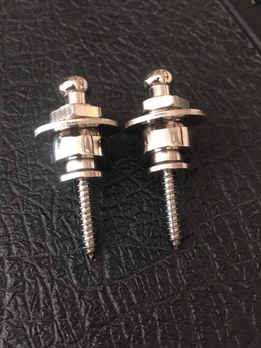 Chrome guitar strap locks - chrome,