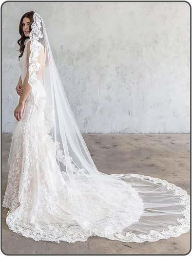Cathedral wedding veil with - wedding,
