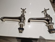 Lefroy Brooks Long Reach Silver Nickel Bath Filler Taps