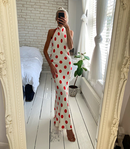 Zara white red polka - zara,