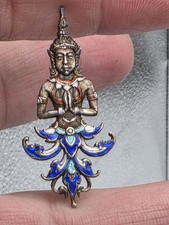 Vintage Sterling Silver Siam Enamel Thai  Brooch Pin