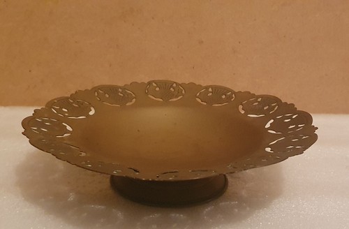 Vintage brass trinket - dish, /