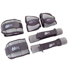 66fit Ankle, Wrist and Dumbbell Set - Weights Training Exercise Fitness Aerobics