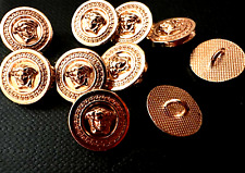 ??? 10 VERSACE BUTTONS! RARE! 12mm Gold Metal Buttons NO TARNISH CUTE & CHIC