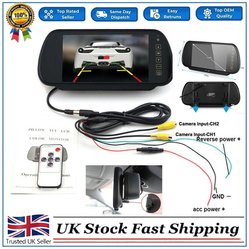 Lcd screen parking mirror - 7",