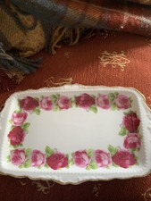 Old English Rose Sandwich Cake Plate