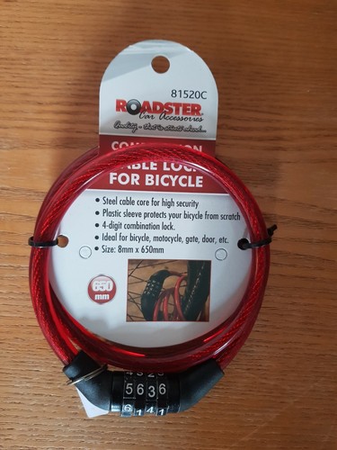 Bicycle cable lock with - , 2