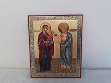 Russian Icon Foil Art Holy Mother and Child Christian Religious Icon