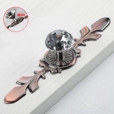 Crystal Leaf Door Cabinet Handle Pull Cupboard Knobs Wardrobe Drawer Furniture
