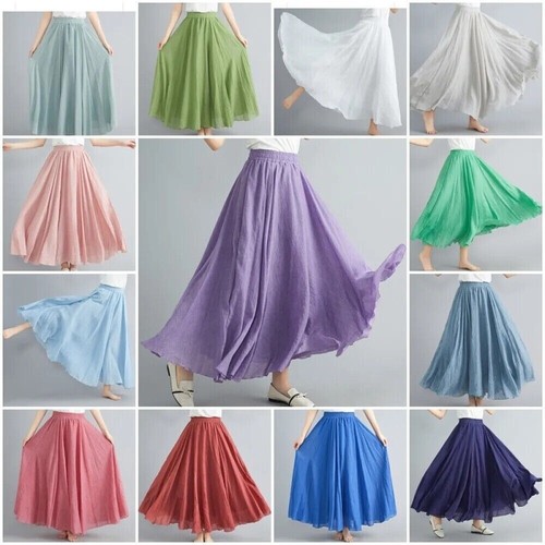 Ladies cotton linen skirt - cotton,