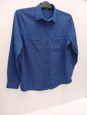 Simon Jersey size UK 18 Button up Long Sleeve Blouse with Front Pockets P2P 23".