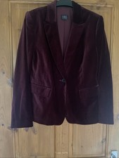 Burgundy Red Velvet Jacket Marks And Spencer’s Brand New Size 10