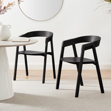 Masa black solid wood - black, dining