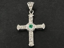 Emerald diamond cross solid - emerald,