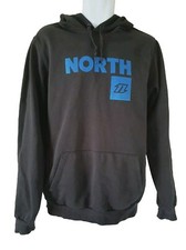 Mens North Kiteboarding Black Drawstring Hoodie Sky Blue Trim Large 44" Chest LS