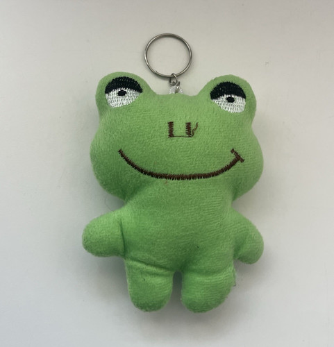 Green plush frog animal - green,