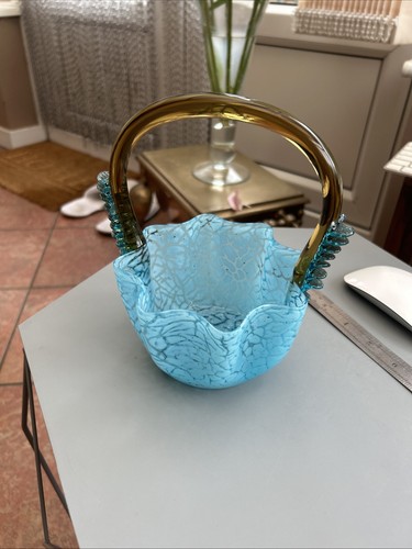 Retro hand blown blue - hand, and