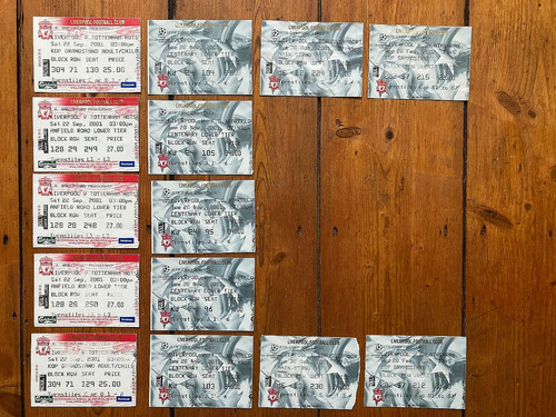 Liverpool tck stubs v - liverpool, tck't