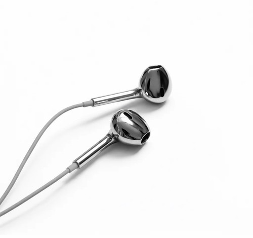 Chrome wired earphones - chrome,