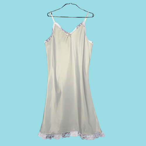 Vintage 1970s grey white slip - 1970s,