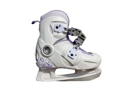 Oxelo Play 3 Kids' Ice Skates - White with Purple Accents UK 11.5-13 EUR 30-32