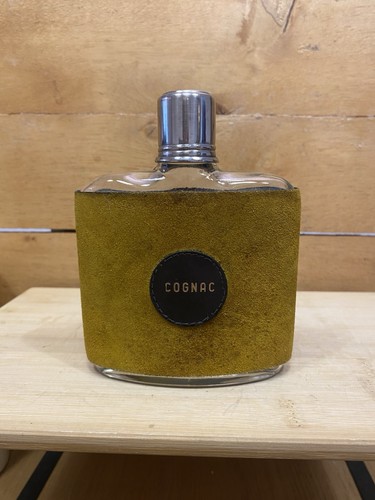 Vintage cognac glass hip flask - glass,