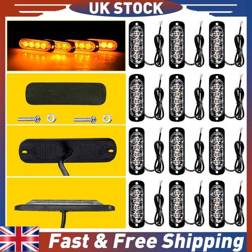 12x 4led amber car emergency - 4led,