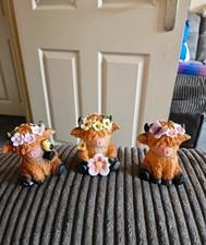 3 Highland Cows Ornaments