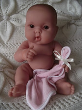 13" BERENGUER CHUBBY BABY DOLL - SUCKS THUMB - HOLDING COMFORT BLANKET