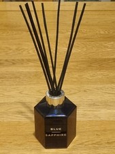 NEXT BLUE SAPPHIRE NAVY GLASS HEXAGON REED DIFFUSER FRAGRANCE EMPTY GLASS BOTTLE