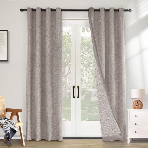Thick linen blackout curtains - thick,