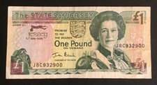 Banknote Of Jersey One Pound. The States Of Jersey Commemorative Note Circulated