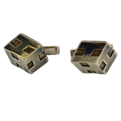 Hermes logo silver cufflinks - hermes,