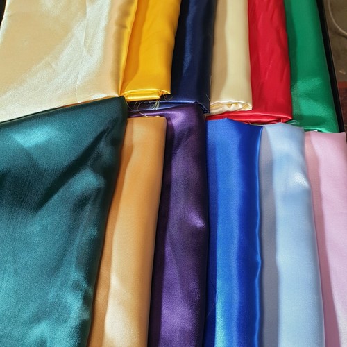 Silky satin fabric dress - silky,