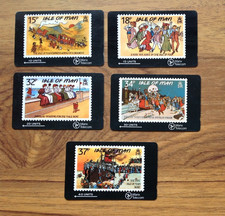 ISLE OF MAN 1990 MANX POSTCARDS COLLECTOR SERIES PHONECARD 5 CARD SET