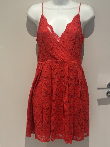 Red lace dress size - -,