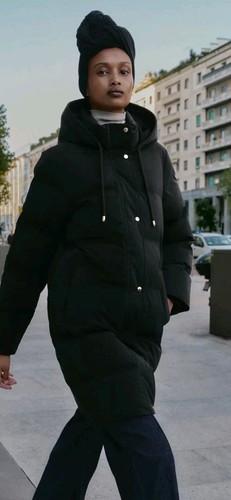 Zara black long padded - long,
