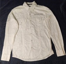 Affliction Y2K ACMC Slim Fit Button Up Shirt Men's M Streetwear Punk Ivory