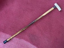 Antique Victorian Horn Handle Walking Stick Silver Collar HM 1894 32.5 inches