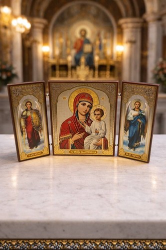 Orthodox triptych icon - triptych,