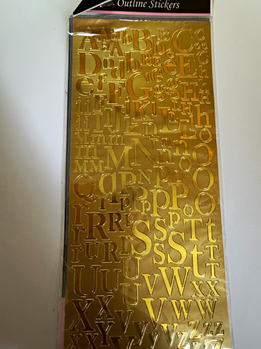 Gold alphabet stickers - alphabet,