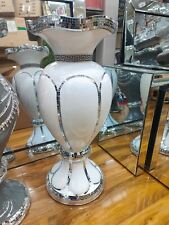 White & Silver Floor Vase