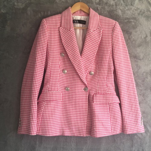 Zara pink check - blazer, 8